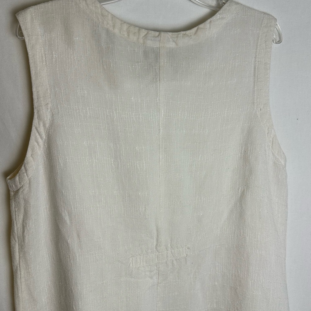 CUT LOOSE Sleeveless Flax Blend Lagenlook‎ Shift Dress, Cream | Sz L - Picture 6 of 8